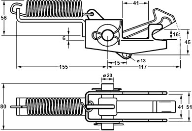 Plan coté décrochage automatique de benne 3,5 t