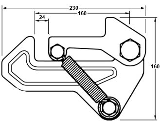 Plan coté décrochage automatique de benne 26 t