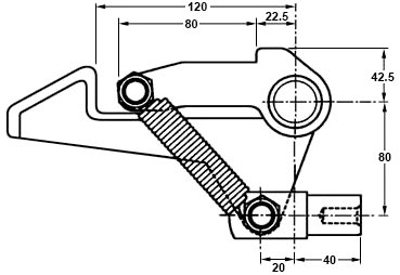 Plan coté décrochage automatique de benne 19 t