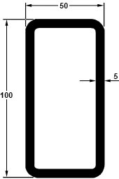 Profil tubulaire 100 x 50 mm