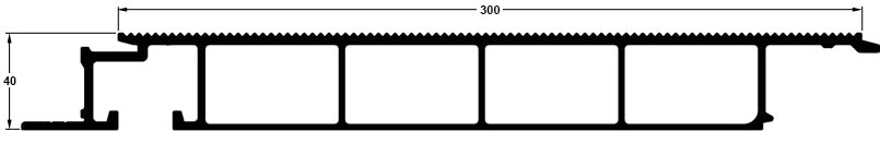 Profil de plancher épaisseur 40 mm