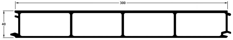 Profil de plancher épaisseur 40 mm
